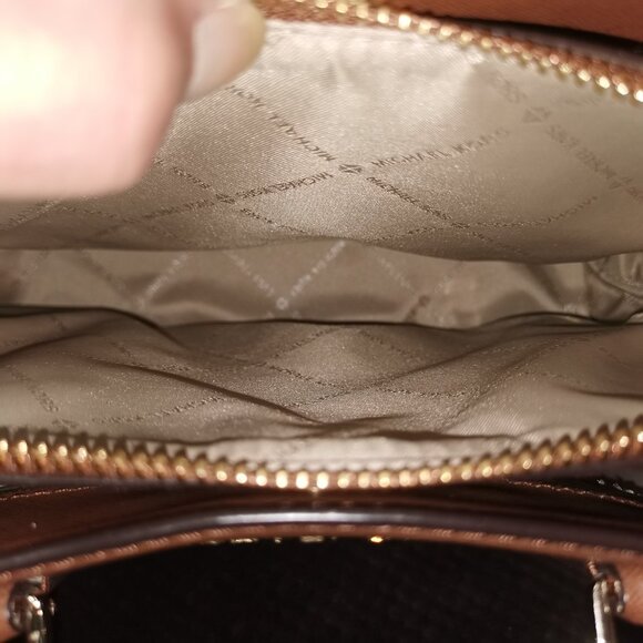 Cognac/Gold Saffiano Leather Satchel/Crossbody EUC #251 - Picture 11 of 14